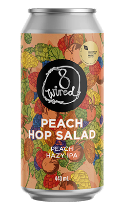 8 Wired Peach Hop Salad Hazy IPA 440ml
