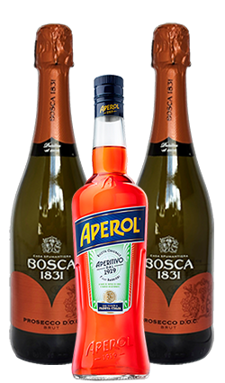 Aperol Spritz Triple Pack - 2 x Bosca Prosecco & 1 x Aperol 700ml