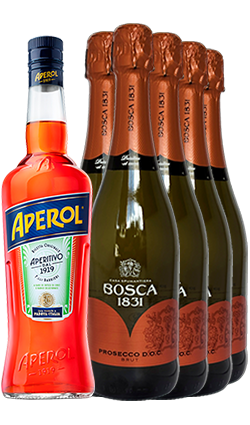 Bosca Prosecco 750ml x 5 & 1 x Aperol pack