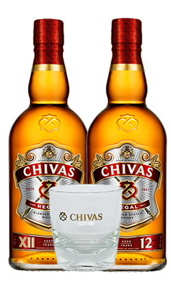 Chivas Regal 12YO 1000ml x2 + Glass