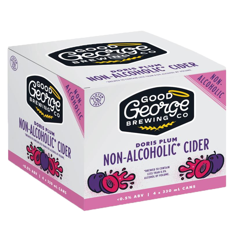 Good George Doris Plum Non-Alcoholic Cider Cans 330ml 4pk