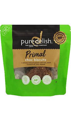 Pure Delish Primal Choc Biscuits 220g