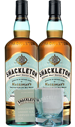 Shackleton Blended Scotch Whisky 700ml x 2 plus Glass
