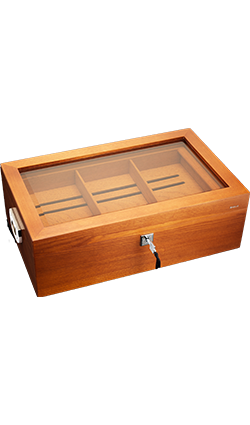Siglo Glass Top Humidor Brown