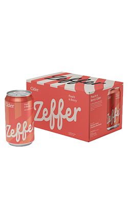 Zeffer Peach & Berry Cider 5.0% 330ml 6pk CAN