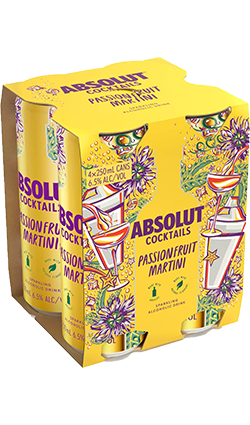 Absolut Passionfruit Martini 250ml 4pk (BB August)