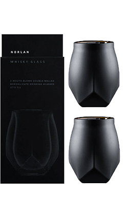 Norlan Whisky Glass BLACK Twin Pack