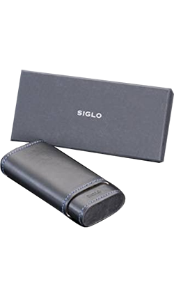 Siglo Cedar Leather Cigar Case WHITE