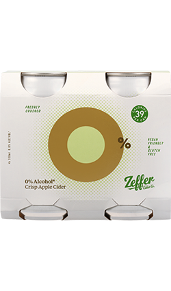 Zeffer 0% Crisp Apple Cider 330ml 4pk CANS