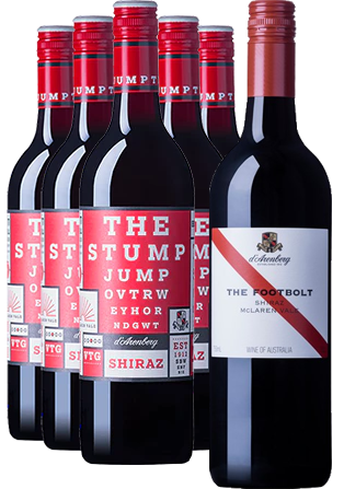 12 x d'Arenberg The Stump Jump Shiraz PLUS Footbolt Shiraz Magnum