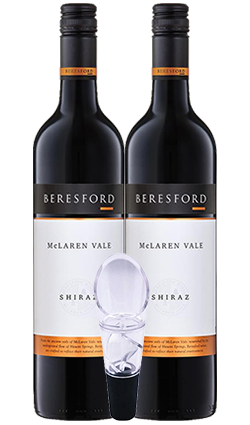 2x Beresford McLaren Vale Shiraz 2022 + Aerating Wine Pourer