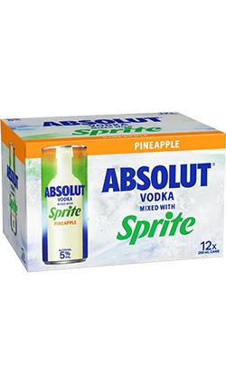 Absolut Vodka & Sprite PINEAPPLE 5% 250ml 12pk