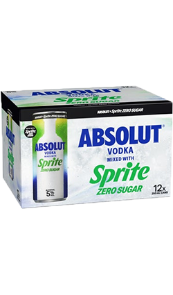 Absolut Vodka & Sprite ZERO 250ml 12pk