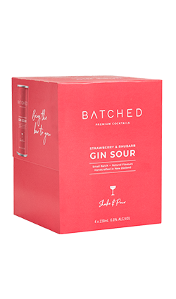 Batched Gin Sour Strawberry & Rhubarb 230ml 4pk CANS