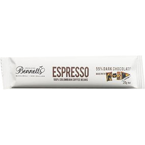 Bennetts Espresso Dark Choc Bar 20gm (due after Easter)