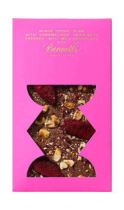 Bennetts Plum & Hazelnut Chocolate Bar 110gm