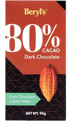 Beryl's 80% Cacao Dark Chocolate 90g