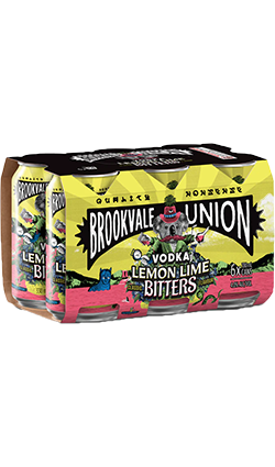 DAMAGED Brookvale Union Vodka Lemon Lime Bitters 330ml 6pk (BB 30/07/26)
