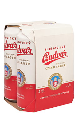 Budvar Czech Lager 500ml 4pk CANS