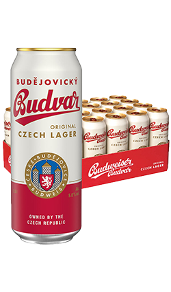 Budvar Czech Lager 500ml CAN 24 PACK (BB 6 June)