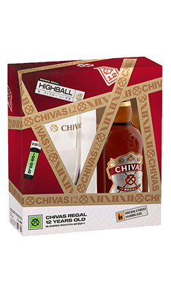 DAMAGED Chivas Regal 12YO 700ml + Highball Glass