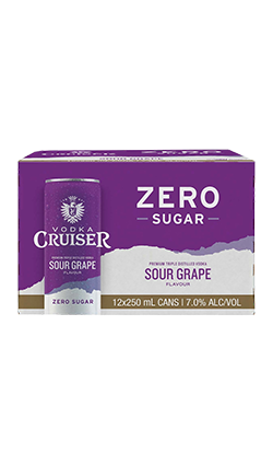 Cruiser ZERO SUGAR Sour Grape 7% 250ml 12pk CAN