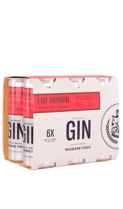 East Imperial Pink Gin & Rhubarb Tonic 250ml 6pk