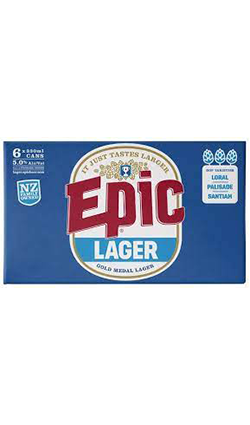 DAMAGED Epic Lager 330ml CANS 6pk (loose cans) BB 10/25