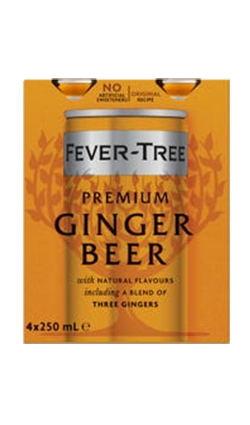 Fever Tree Ginger Beer 250ml 4pk CANS (Orange)