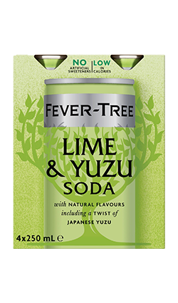 DAMAGED Fever Tree Lime & Yuzu Soda 250ml 2pk CANS (Green)