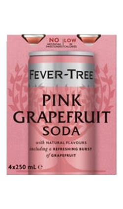 Fever Tree Pink Grapefruit Soda 250ml 4pk CANS (Pink)