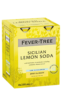 Fever Tree Sicilian Lemon Soda 250ml 4pk CANS (Yellow)