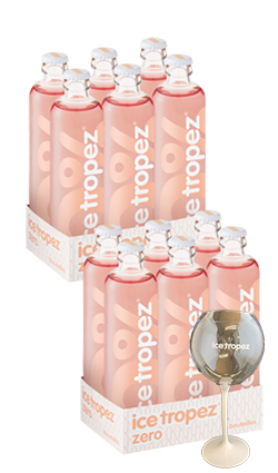 Ice Tropez Original Peach ZERO 275ml 12 PACK + Glass