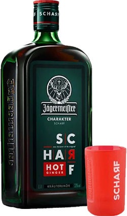 Jagermeister Scharf Hot Ginger 700ml with Shot Glass