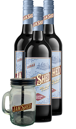 Jam Shed Shiraz 2022 3 Pack + Drinking Jar