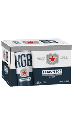 KGB Vodka Lemon 7% 250ml 12pk CAN