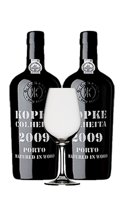 Kopke Colheita 2009 Port 750ml x2 + Glass