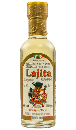 Lajita Mezcal Reposado with Agave Worm 50ml Miniature