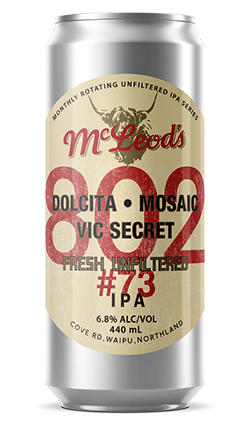 McLeods 802 #73 Unfiltered IPA Dolcita Mosaic & Vic Secret 440ml