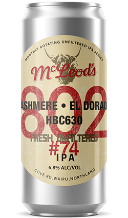 McLeods 802 #74 Unfiltered IPA Cashmere & El Dorado 440ml