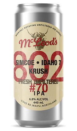 Mcleods 802 #70 Simcoe Idaho 7 Krush Unfiltered IPA 440ml