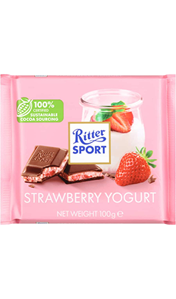 DAMAGED Ritter Sport Strawberry and Yoghurt Chocolate bar 100g BB 11/25