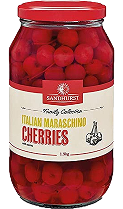 DAMAGED Sandhurst Maraschino Cherries 1.8Kg