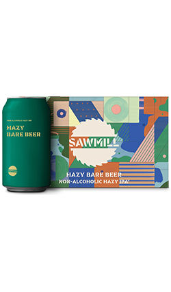 Sawmill Hazy Bare Beer Non Alc HAZY IPA 330ml 6pk CANS