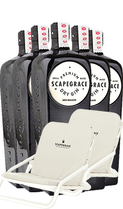 Scapegrace Gin 1000ml - 6 BOTTLES & 2 DECK CHAIRS