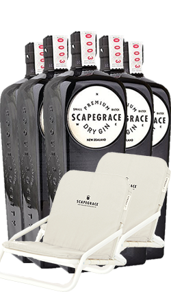 Scapegrace Gin 1000ml - 12 BOTTLES & 2 DECK CHAIRS