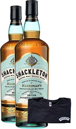 Shackleton Blended Whisky 2 x 1L with T-Shirt (S)