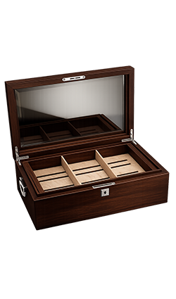 Siglo LARGE Glass Top Humidor Brown