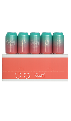Social Vodka, Strawberry, Mint & Sparkling Water 330ml Can 24pk (BB APRIL 2026)