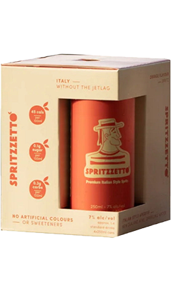 Spritzzetto Orange Premium Italian Style 250ml 4pk CANS